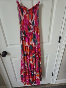 abel the label maxi dress Anthropologie Abel the Label Vivid Dreams Bright Floral Maxi Dress Boho XS