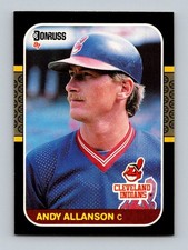 1987 Donruss Andy Allanson #95 Cleveland Indians Baseball Card Rookie Card NM-MT. rookie card picture