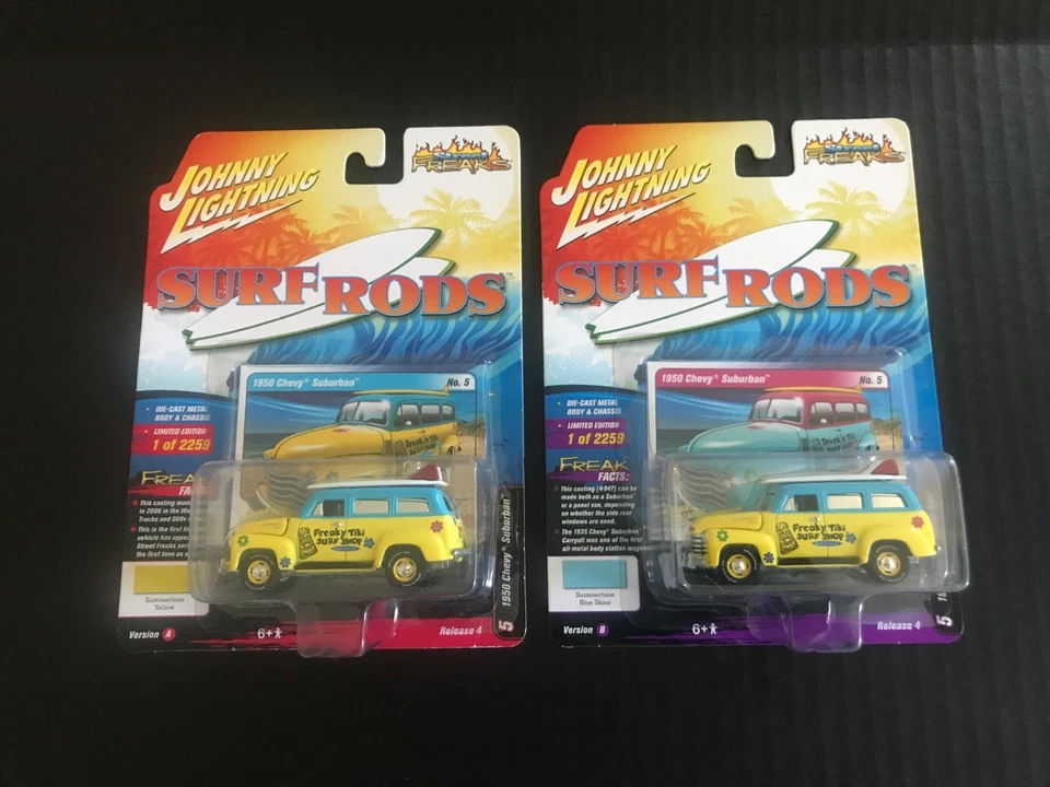 Johnny WHITE Lightning SURF RODS 1950 Chevy Suburban con tablas de surf juego de persecución A&B Foto 3 de 4