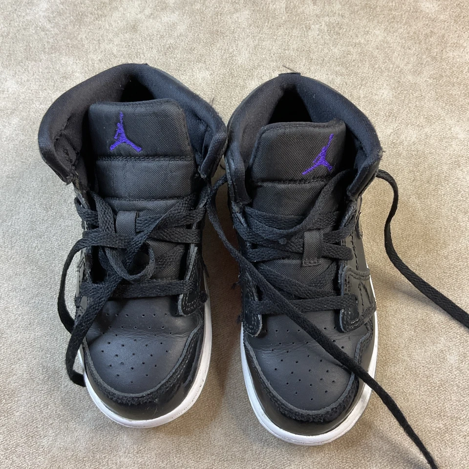 Nike Jordan 1 Mid SE Space Jam Black Sneakers Shoes DV1338-004 Infant Baby 10C - Image 3 of 4