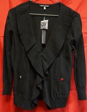 Cable and Gauge Black Cardigan Sweater