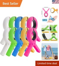 Versatile 10 Pack Beach Towel Clips in 5 Colo...