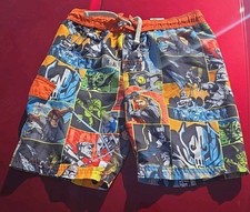 Star Wars The Clone Wars Size 6 Lined Boy Swim Trunks Cartoon Pattern Orange