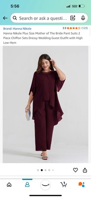 Hanna Nikole Chiffon Pant Suit Plus Size 22