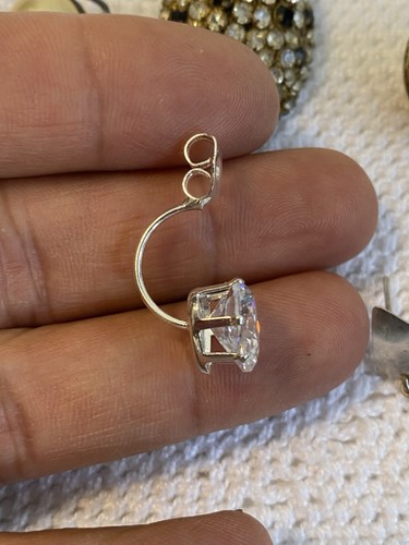 Lotto 13 pezzi bigiotteria vintage mista argento madreperla clip piercing - Foto 12 di 17