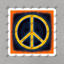 Vibrant Peace Sign Vinyl Sticker Colorful Decal for Laptops, Water 773482