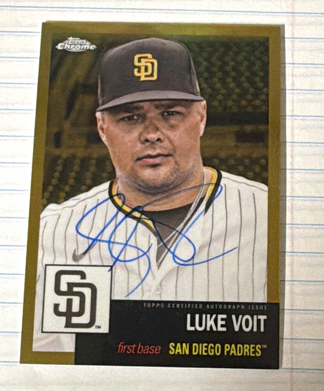 2022 Topps Chrome Platinum Anniversary CPA-LV Gold Refractor Auto12/50 Luke Voit