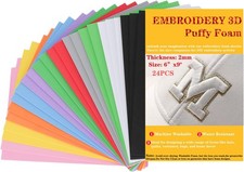 24 Pcs 2mm 3D Puffy Foam Sheets for Crafting and Embroidery Projects