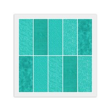 Caribbean Green Teal JELLY ROLL: 20 2 1/2" Strips, 100 Cotton Fabric, Dups
