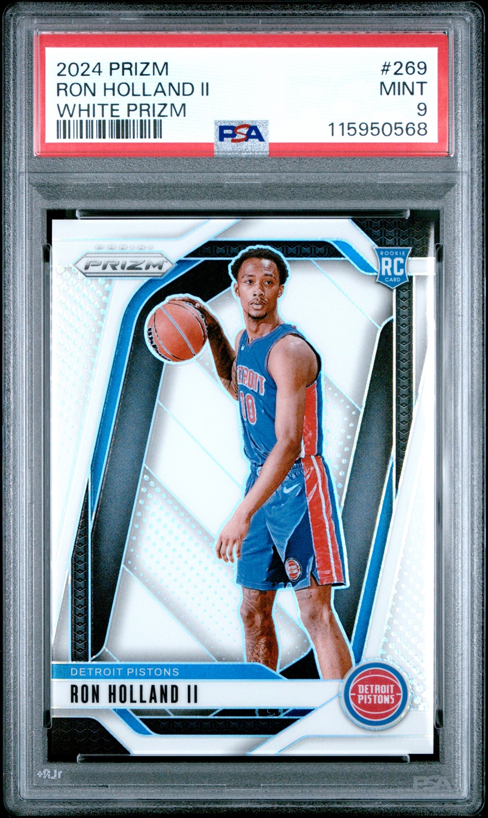 2024 Panini Prizm #269 Ron Holland II White Prizms Rookie Card RC /175 PSA 9