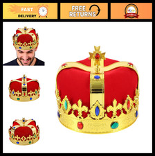Unisex Jeweled King's Crown for Halloween Costume, Prom, Cosplay  Party Decor