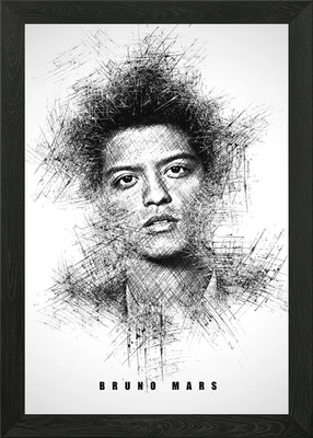 Bruno Mars Framed Wall Art Poster Canvas Print Picture
