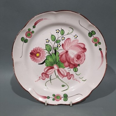 Vintage Fayence Teller Frankreich handverziert
