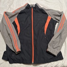 BCG Women Size M Black Gray Neon Orange Windbreaker Jacket