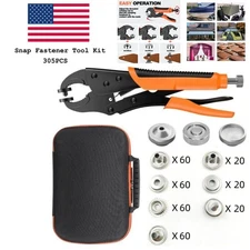 304 Stainless Steel Snap Fastener Tool Kit, Marine Grade Heavy Duty for Awning