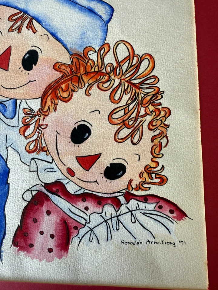 Raggedy Ann Original Art Painting by Randolph Armstrong  Greenville, SC 1971 - Image 3 of 4
