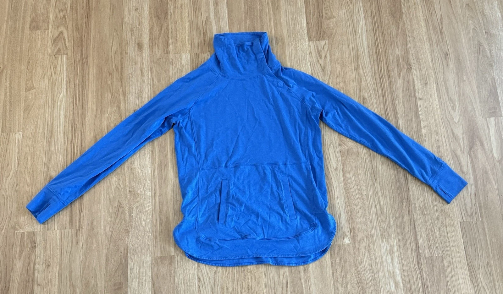 EUC Women’s Coolibar Sun Protective Shirt - Button Up Turtleneck - Blue - Size