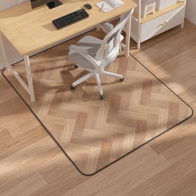 Blvornl Desk Chair Mat for Hardwood Floor, 45'' x 53'' Wood Grain Office Chair Mat