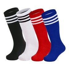 4 Pairs Kids Soccer Socks Baseball 6-9 Years Black/White/Red/Blue Little Kid