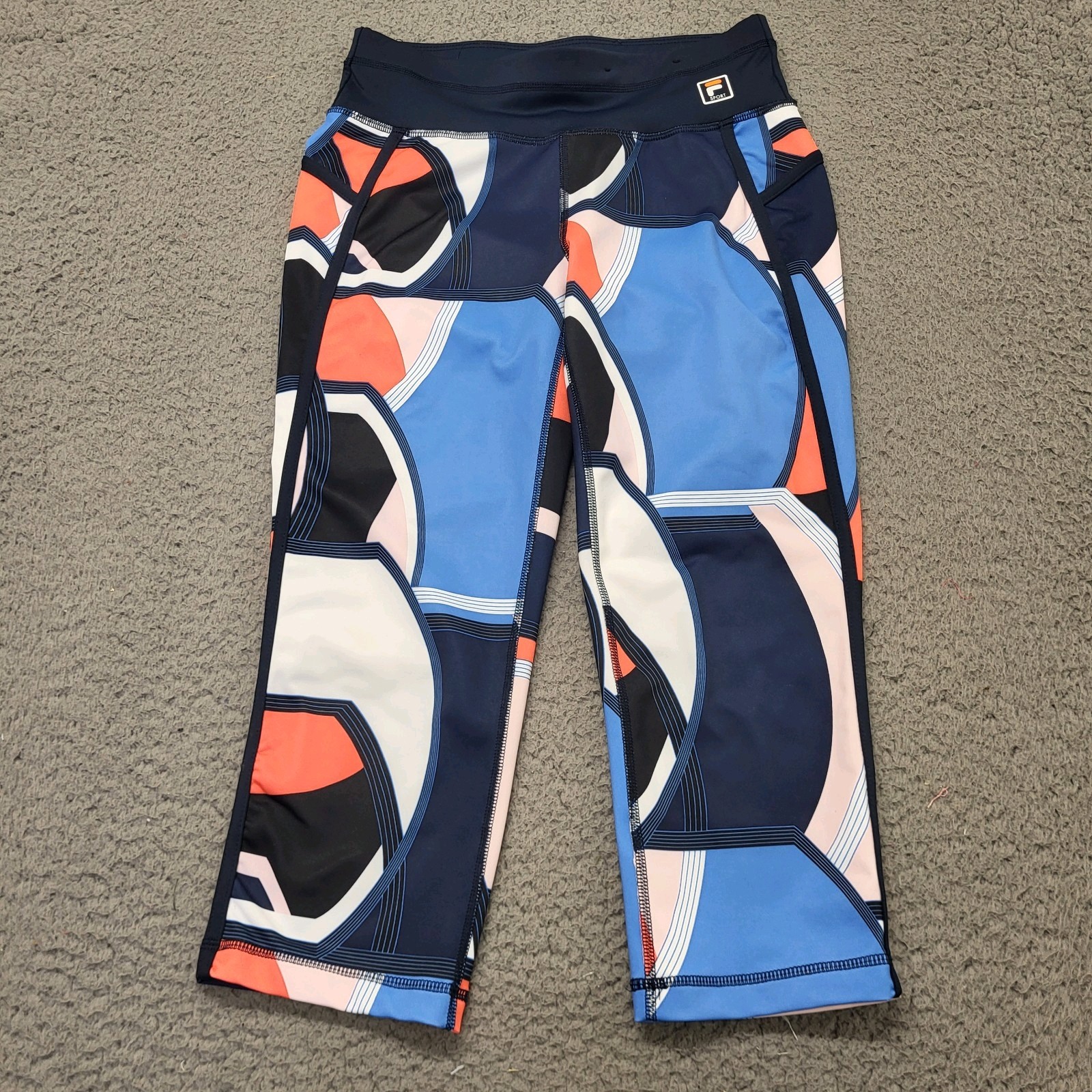 Leggings Capri FILA SPORT taglia donna XS vita alta yoga attivo splendida stampa