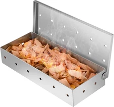 Stainless Steel Smoker Box for Gas and Charcoal Grills, 8.7 in X 1.7 In