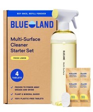 Multi-surface Cleaner, Starter Set, Fresh Lemon Scent, Spray Bottle with 4 Re...