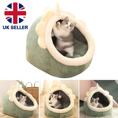 Pet Cat Warm Soft House Cat Dog Cave Bed Puppy Kitten Winter Snug Igloo Bed UK