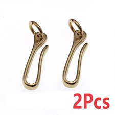 2Pcs S Retro Solid Brass KeyChain Key Ring Belt U Hook Wallet Chain Fish Hook p