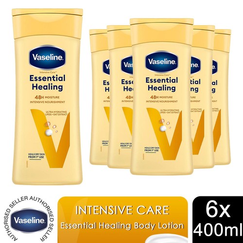 Vaseline Intensive Care Essential Healing Body Lotion Deep Moisture 400ml, 6 PK
