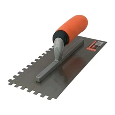 Harden Tile Plastering Tooth Trowel - High Carbon Steel - TPR Handle - Orange