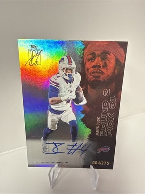 2025 Topps Signature Class James Cook Bills Auto Card # 004/275 NUMBER MATCH!