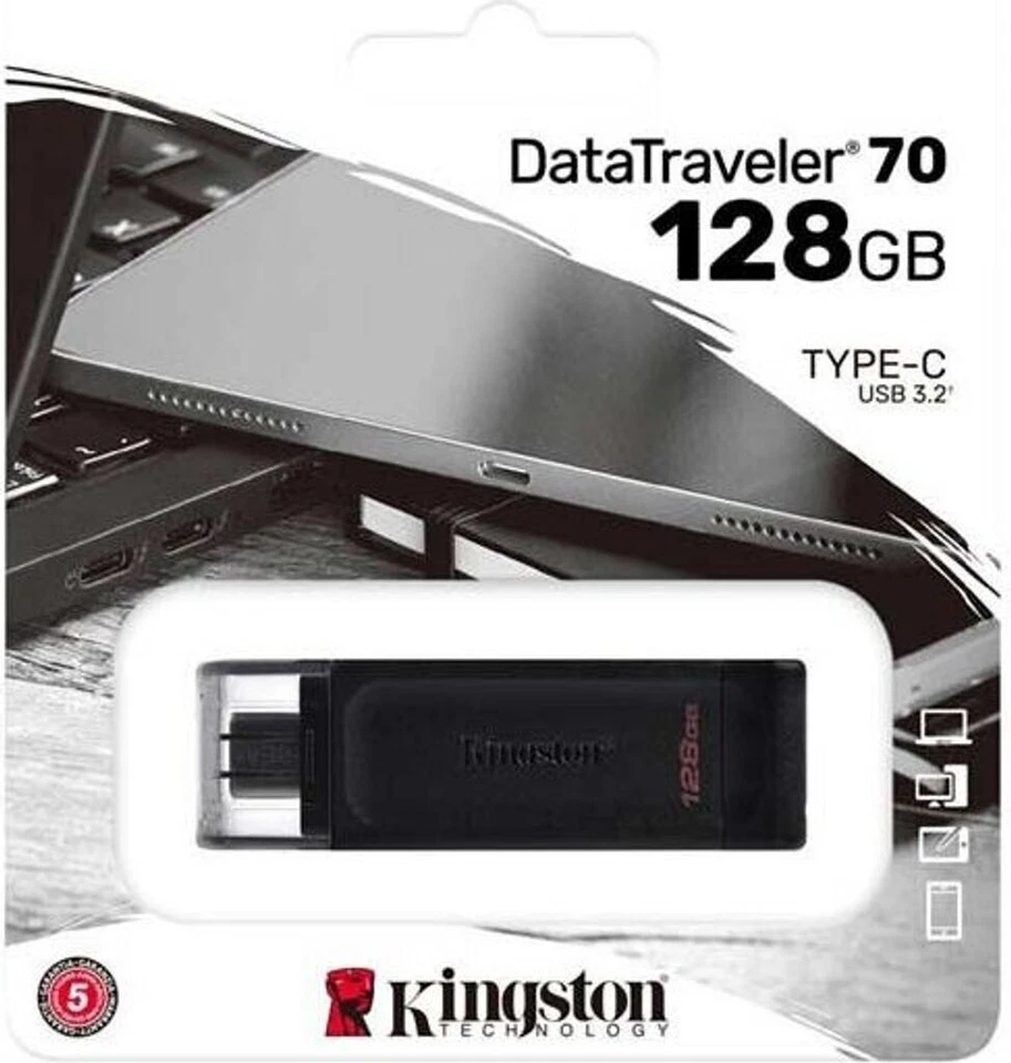 CHIAVETTA PENDRIVE USB-C KINGSTON DataTraveler DT70 128GB USB-C 3.2