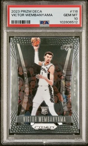 2023-24 Panini Prizm Deca Victor Wembanyama RC PSA 10 Spurs Rookie #116 GEM MINT