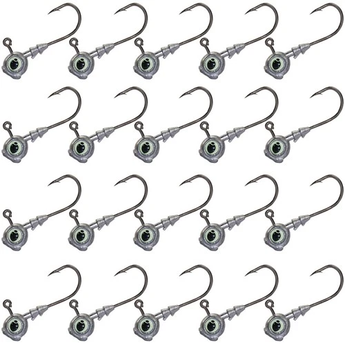 20Pcs Swimbait Jig Heads w/ 3D Luminous Eye Jig Head Bass Trout Fishing Hooks
