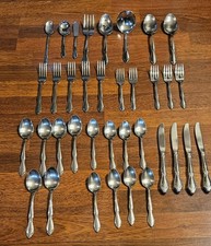 36-Pieces Oneida LTD CHATEAU Stainless Silver Flatware Forks Knives Spoons