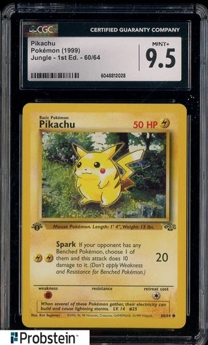 1999 Pokemon Jungle 1st Edition #60 Pikachu CGC 9.5 MINT+