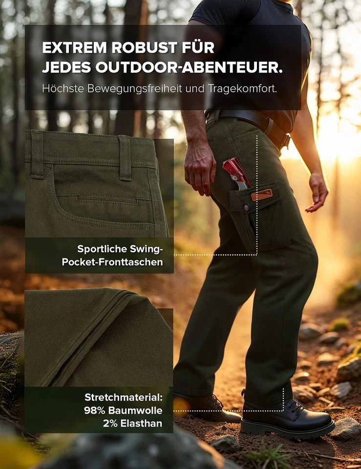 La Chasse® Jagdhose Monza - Robuste Arbeitshose für Herren, Cargohose von Oefele - Bild 2 von 4