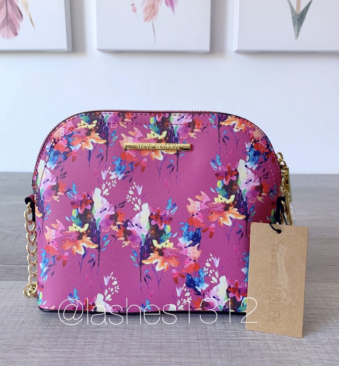 ◆EMIS◆ JERSEY FOLDING CROSSBODY BAGPINK m1037_1332421 STEVE MADDEN Bag BMAGGIE Crossbody Satchel - Pink Floral | eBay