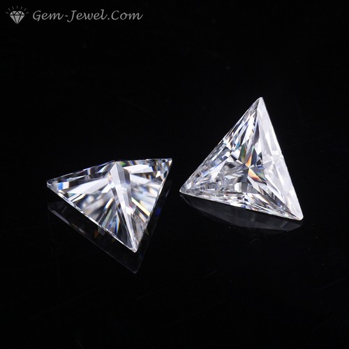 Hermoso anillo suelto moissanita de 4 cortes en forma de triángulo blanco completo de 6 mm 0,70 quilates - Imagen 6 de 9