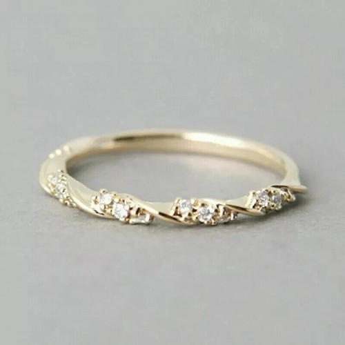 Art Deco Style Lab-Created Diamond Engagement Ring 14K Yellow Gold FN - Photo 6/10