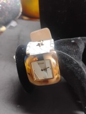 Mango White Leather Band Watch 