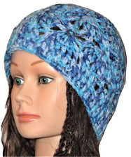 New Handmade Crochet Blue Size M (22 Inches Circumference)  Beanie Hat