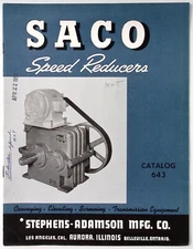 1954 Saco Speed Reducers Catalog 643 Stephens Adamson Mfg Co Aurora IL