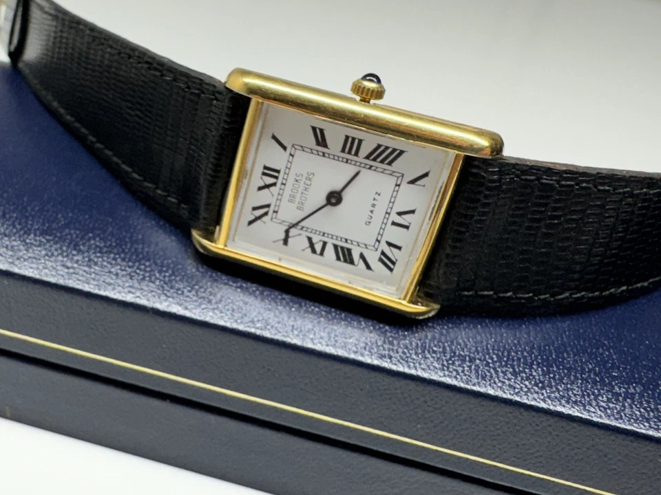 brooks brothers tank wristwatch with box & tag - Image 3 of 4