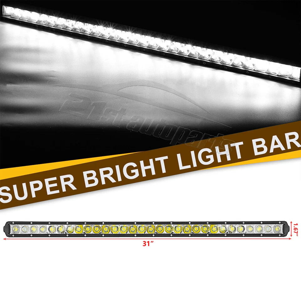 Kit de montaje de parachoques de barra de luz LED recta de 31" para Chevrolet Colorado GMC Canyon Foto 3 de 4