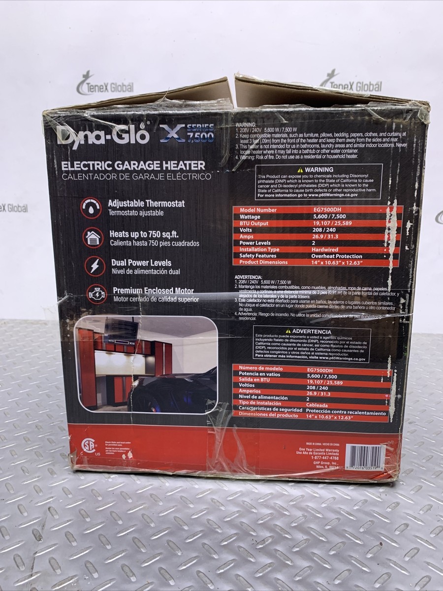 Dyna-Glo EG7500DH Dual Heat 7500W Electric Garage Heater, (Y-32) | eBay