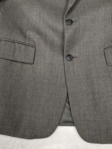 Oscar De La Renta Siete Mens Size 40R Gray Beige Weave 100% Wool Blazer Jacket - 第 3/18 張圖片