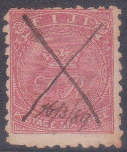 (F264-3) 1878 Fiji 6d pink stamp (C)