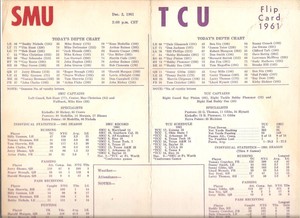 12 2 61 Depth Chart And Roster Tcu Vs Smu Football Ebay Image Is Loading 12 2 61 Depth Chart And Roster Tcu
