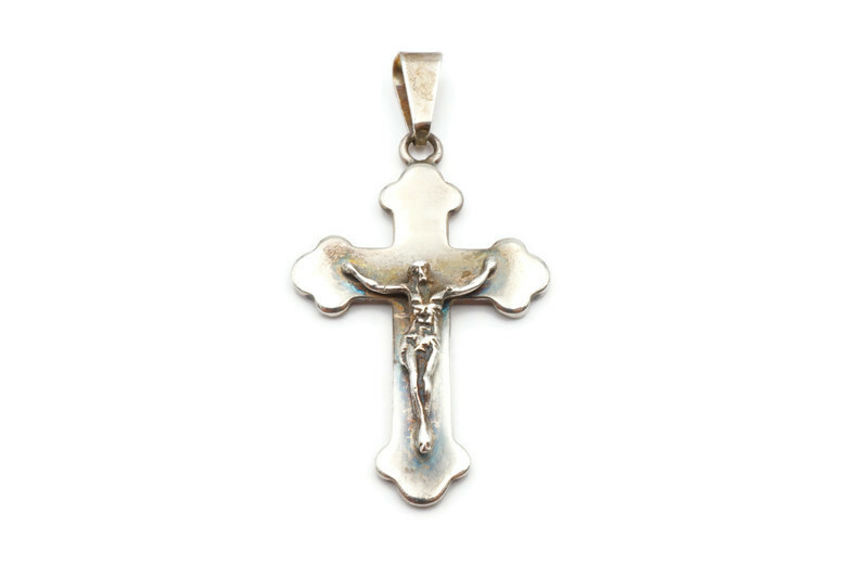 アクセサリー vintage silver925 Jesus cross necklace Sterling Pewter/S925K Silver Jesus Cross Necklace – BGCOPPER